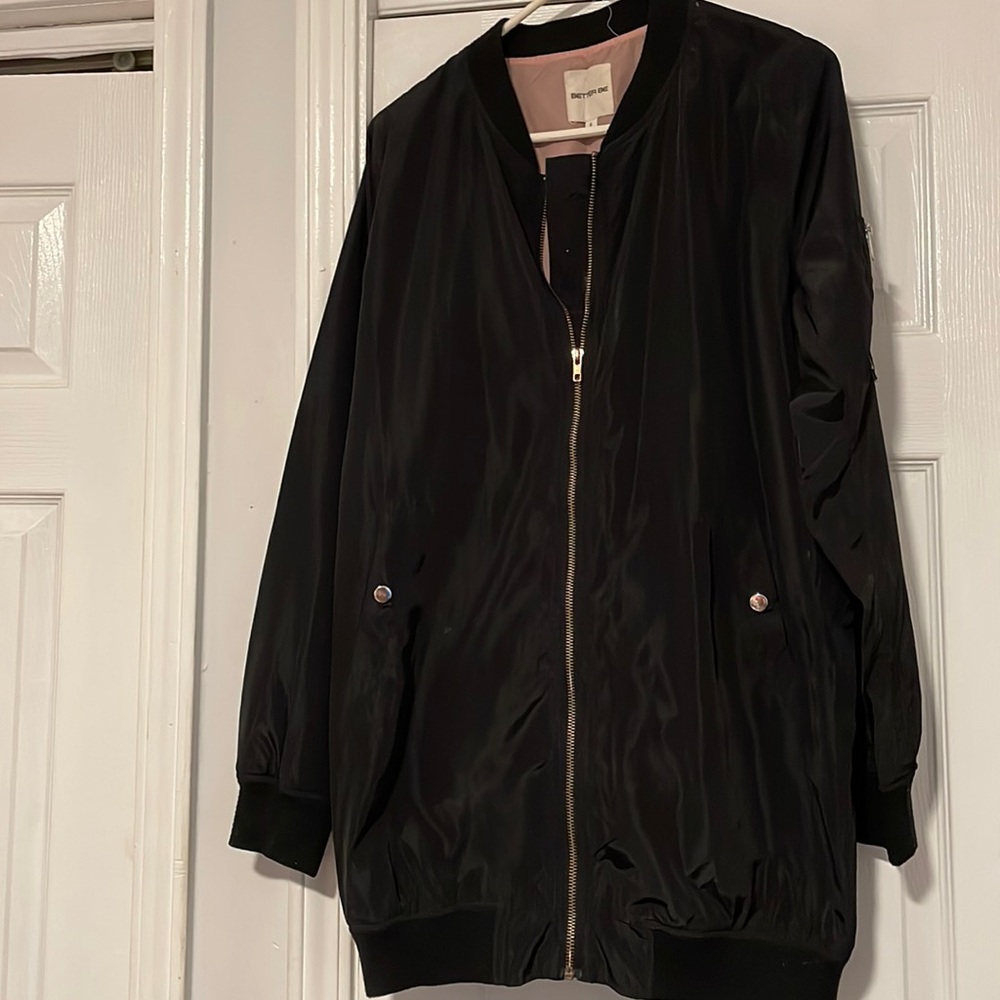 Black Thin Bomber Jacket